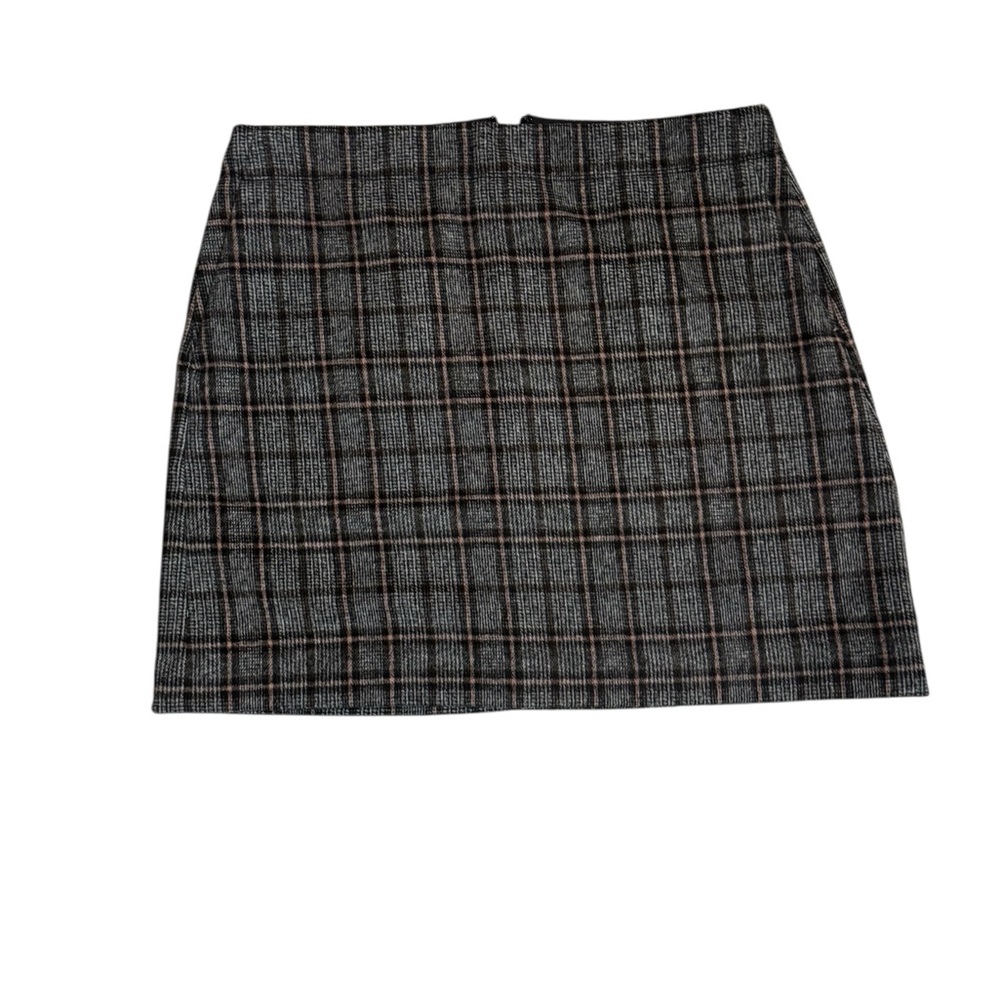 LOFT Black Grey and Brown Plaid Mini Skirt Size 12 | Classic Check Skirt